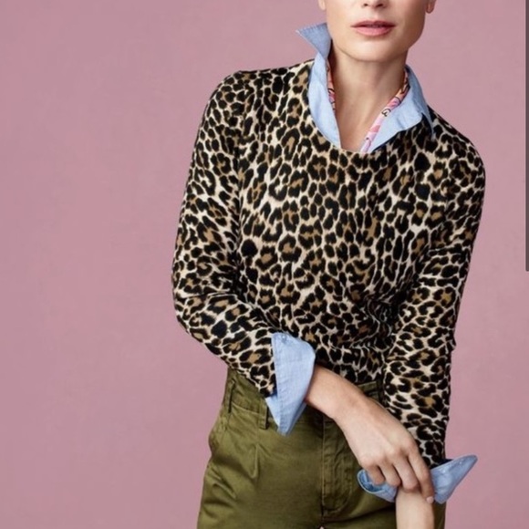 j crew leopard print sweater